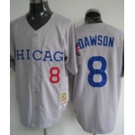 Chicago Cubs #8 Andre Dawson Gray Throwback Jersey