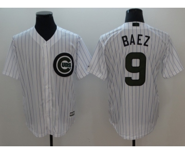 Chicago Cubs #9 Javier Baez White 2018 Memorial Day Cool Base Jersey