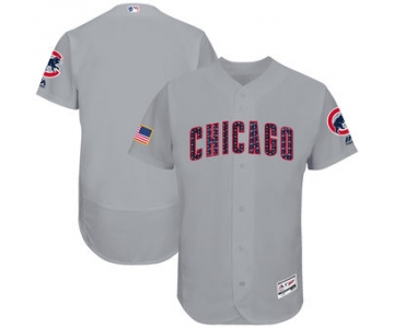 Chicago Cubs Majestic 2017 Stars & Stripes Authentic Collection FlexBase Team Gray Jersey