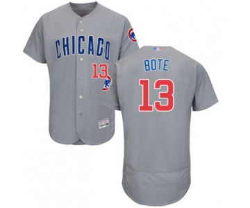 Cubs #13 David Bote Grey Flexbase Authentic Collection Road Stitched Baseball Jersey