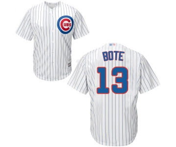 Cubs #13 David Bote White Strip New Cool Base Stitched Baseball Jersey
