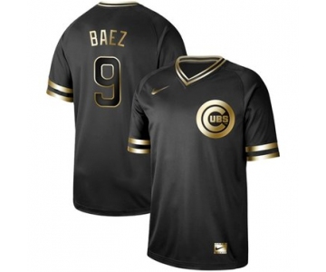 Cubs #9 Javier Baez Black Gold Authentic Stitched Baseball Jersey