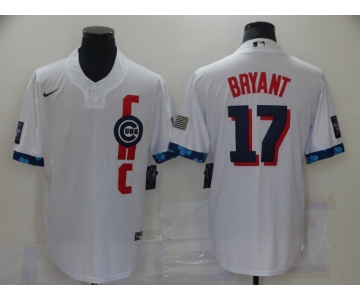 Men Chicago Cubs 17 Bryant White 2021 All Star Game Nike MLB Jersey