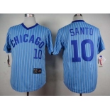 Men's Chicago Cubs #10 Ron Santo 1988 Light Blue Majestic Jersey
