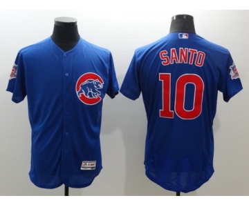 Men's Chicago Cubs #10 Ron Santo Retired Blue 2016 Flexbase Majestic Baseball Jersey