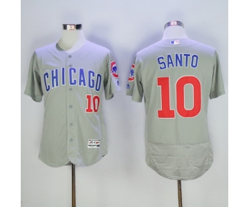 Men's Chicago Cubs #10 Ron Santo Retired Gray Road 2016 Flexbase Majestic Baseball Jersey