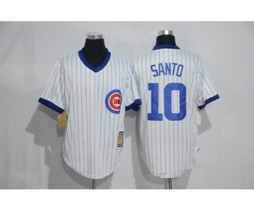 Men's Chicago Cubs #10 Ron Santo Stitched MLB 1988 Majestic Cool Base Cooperstown Collection Player Jersey
