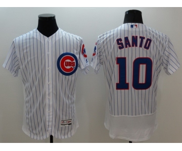 Men's Chicago Cubs #10 Ron Santo White Flexbase 2016 MLB Player Jersey