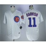 Men's Chicago Cubs #11 Yu Darvish White Cool Base Jersey