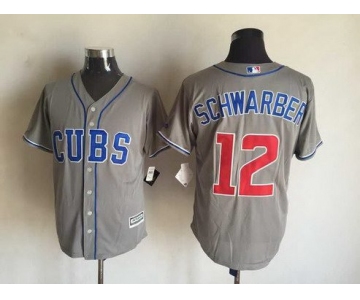 Men's Chicago Cubs #12 Kyle Schwarber Gray Alternate 2015 MLB Cool Base Jersey