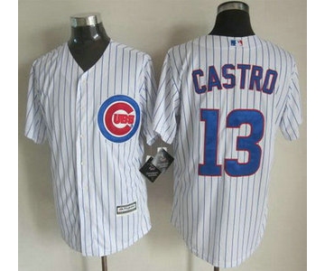 Men's Chicago Cubs #13 Starlin Castro Home White 2015 MLB Cool Base Jersey