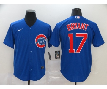 Men's Chicago Cubs #17 Kris Bryant Blue Stitched MLB Cool Base Nike Jersey