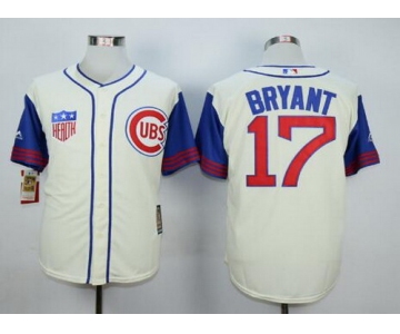 Men's Chicago Cubs #17 Kris Bryant Cream 1942 Majestic Cooperstown Collection Throwback Jersey