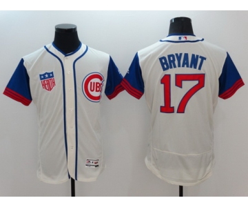 Men's Chicago Cubs #17 Kris Bryant Cream Flexbase Majestic 1942 Collection Jersey