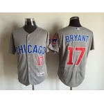 Men's Chicago Cubs #17 Kris Bryant Gray Road 2016 Flexbase Majestic Baseball Jersey