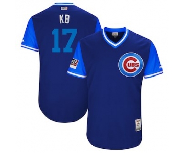 Men's Chicago Cubs 17 Kris Bryant KB Majestic Royal 2018 Players' Weekend Authentic Jersey