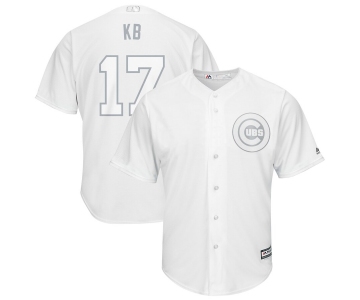 Men's Chicago Cubs 17 Kris Bryant KB White 2019 Players' Weekend Player Jersey