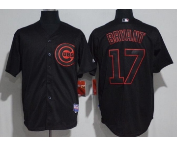 Men's Chicago Cubs #17 Kris Bryant Lights Out Black Fashion Stitched MLB Majestic Cool Base Jersey