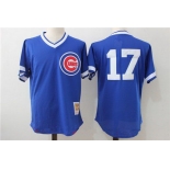 Men's Chicago Cubs #17 Kris Bryant Royal Blue Throwback Mesh Batting Practice Stitched MLB Mitchell & Ness Jersey