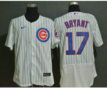 Men's Chicago Cubs #17 Kris Bryant White Home Stitched MLB Flex Base Nike Jersey