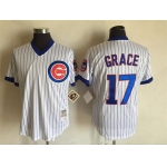 Men's Chicago Cubs #17 Mark Grace 1988 White Pullover Stitched MLB Throwback Jersey By Mitchell & Ness