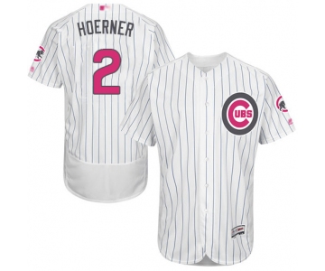 Men's Chicago Cubs #2 Nico Hoerner White 2016 Mother's Day Fashion Baseball Flex Base Jersey