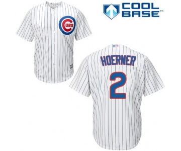 Men's Chicago Cubs #2 Nico Hoerner White Home Baseball Cool Base Jersey