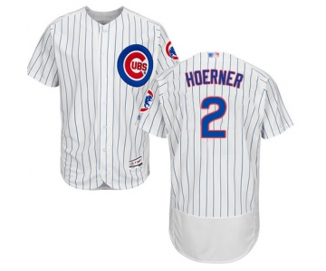 Men's Chicago Cubs #2 Nico Hoerner White Home Baseball Flex Base Jersey