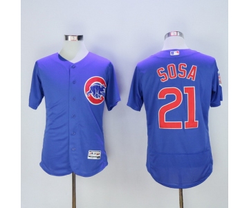 Men's Chicago Cubs #21 Sammy Sosa Retired Blue 2016 Flexbase Majestic Baseball Jersey