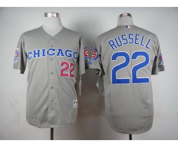 Men's Chicago Cubs #22 Addison Russell 1990 Turn Back The Clock Gray Jersey W/1990 All-Star Patch