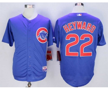Men's Chicago Cubs #22 Jason Heyward Blue Cool Base Jersey