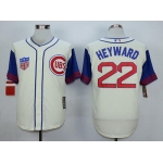 Men's Chicago Cubs #22 Jason Heyward Cream 1942 Majestic Cooperstown Collection Throwback Jersey