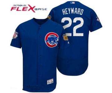 Men's Chicago Cubs #22 Jason Heyward Royal Blue 2017 Spring Training Stitched MLB Majestic Flex Base Jersey