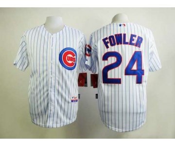 Men's Chicago Cubs #24 Dexter Fowler White Jersey