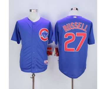 Men's Chicago Cubs #27 Addison Russell Blue Cool Base Baseball Jersey