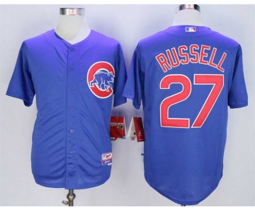 Men's Chicago Cubs #27 Addison Russell Blue Cool Base Jersey