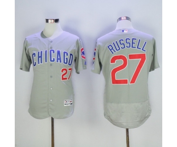 Men's Chicago Cubs #27 Addison Russell Gray Road 2016 Flexbase Majestic Baseball Jersey