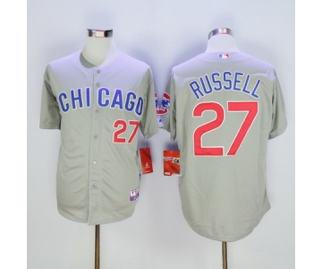 Men's Chicago Cubs #27 Addison Russell Gray Road Cool Base Baseball Jersey