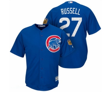 Men's Chicago Cubs #27 Addison Russell Royal Blue 2017 Spring Training Stitched MLB Majestic Cool Base Jersey