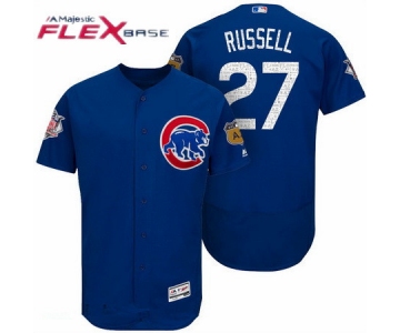 Men's Chicago Cubs #27 Addison Russell Royal Blue 2017 Spring Training Stitched MLB Majestic Flex Base Jersey