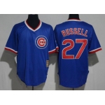 Men's Chicago Cubs #27 Addison Russell Royal Blue Pullover Stitched MLB Majestic 1994 Cooperstown Collection Jersey