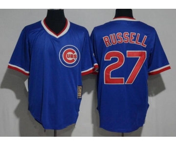 Men's Chicago Cubs #27 Addison Russell Royal Blue Pullover Stitched MLB Majestic 1994 Cooperstown Collection Jersey