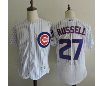 Men's Chicago Cubs #27 Addison Russell White Home 2016 Flexbase Majestic Baseball Jersey