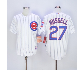 Men's Chicago Cubs #27 Addison Russell White Home Cool Base Baseball Jersey