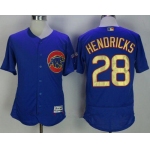 Men's Chicago Cubs #28 Kyle Hendricks Royal Blue World Series Champions Gold Stitched MLB Majestic 2017 Flex Base Jersey