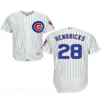 Men's Chicago Cubs #28 Kyle Hendricks White Home Stitched MLB 2016 Majestic Flex Base Jersey