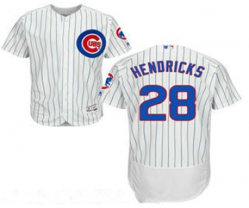 Men's Chicago Cubs #28 Kyle Hendricks White Home Stitched MLB 2016 Majestic Flex Base Jersey