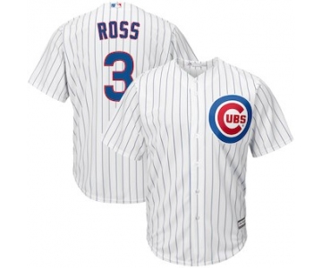 Men's Chicago Cubs 3 David Ross Majestic Home White Official Cool Base Player Jersey