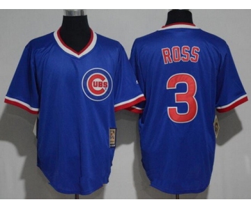 Men's Chicago Cubs #3 David Ross Royal Blue Pullover Stitched MLB Majestic 1994 Cooperstown Collection Jersey