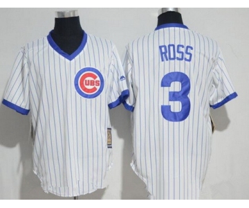 Men's Chicago Cubs #3 David Ross White Pullover 1994 Cooperstown Collection Stitched MLB Majestic Jersey